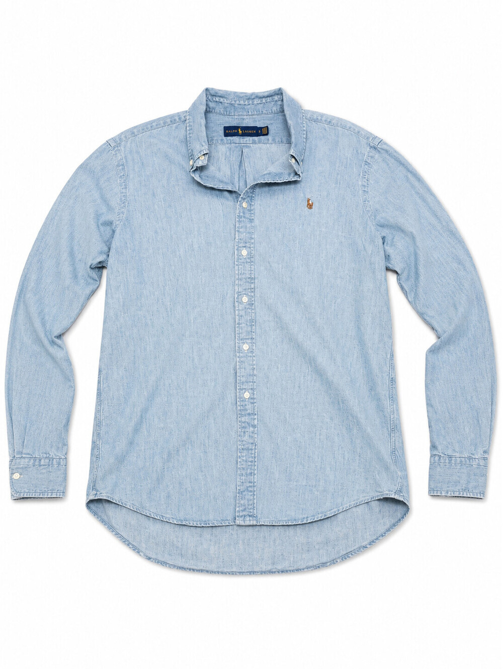 Ralph Lauren Light Blue Denim Long Sleeve Button-Down Shirt Size L